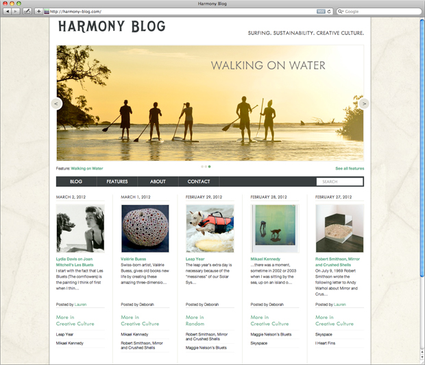 Harmony Blog homepage
